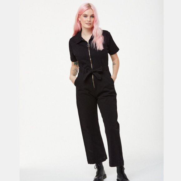 Joanie Pants - Joanie Mork Denim Short Sleeve Boilersuit